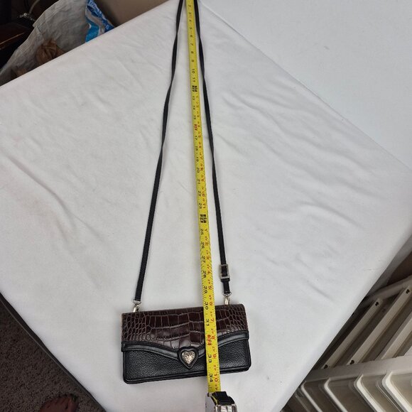 Brighton Bella Luna Crossbody Clutch Wallet Two Tone Black & Brown - Picture 16 of 16